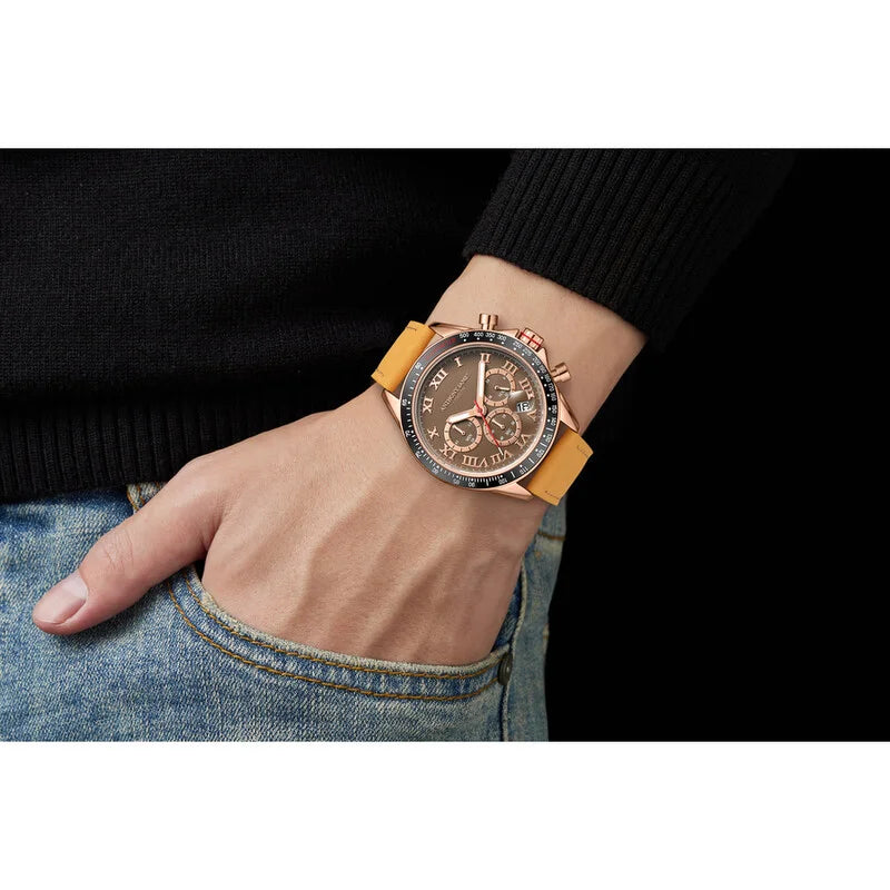 Anthony James Moonphase Chronograph Cream Dial Men's Watch AJ072