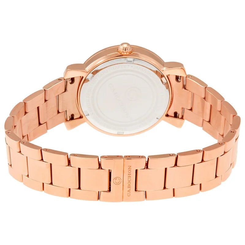 Cabochon Carmel Quartz White Dial Rose Gold-Tone Women's Watch - CABOCHON-16604-RG-22