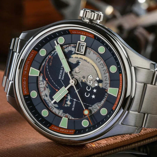 CCCP Leonov Automatikuhr mit blauem Zifferblatt und Edelstahlgehäuse für Herren - CP-7099-22 (Edition 2)