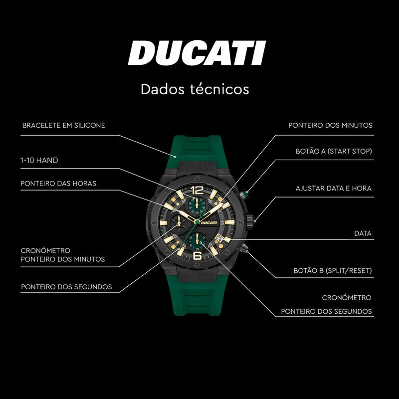 Ducati Quartz Black Dial Men's Timepiece - DTWGO0000803