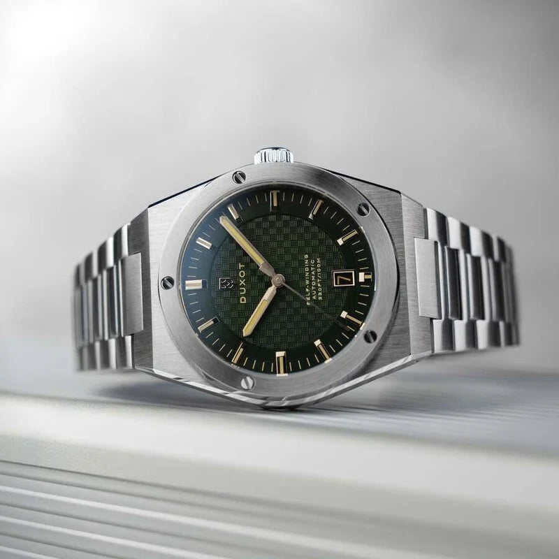 Duxot Bastia Automatic Green Dial Men's Timepiece - DX-2068-55 (Stainless Steel Strap)