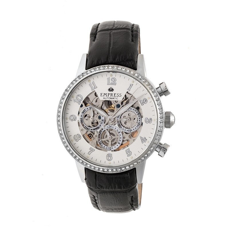 Empress Beatrice automatic women's watch with silver skeleton dial