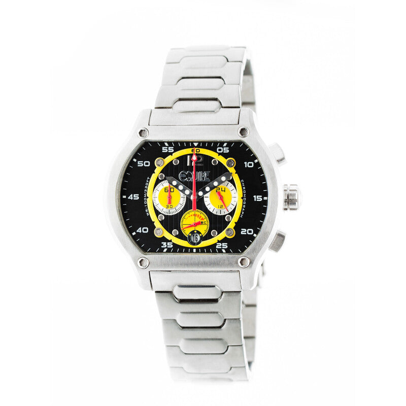 Equipe Dash chronograph men's watch with black dial and steel bracelet