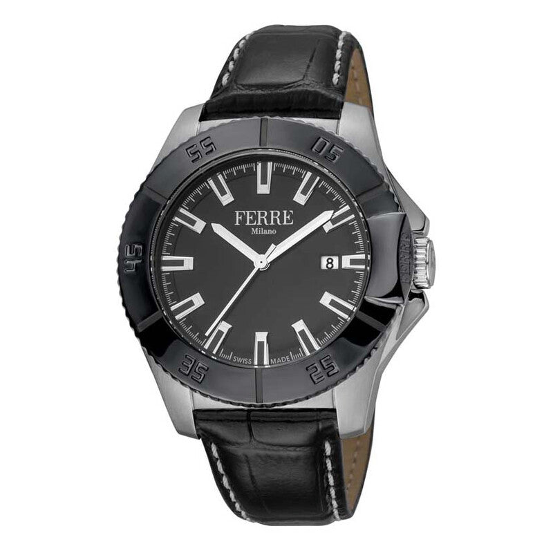 Ferre Milano quartz men's watch with black dial