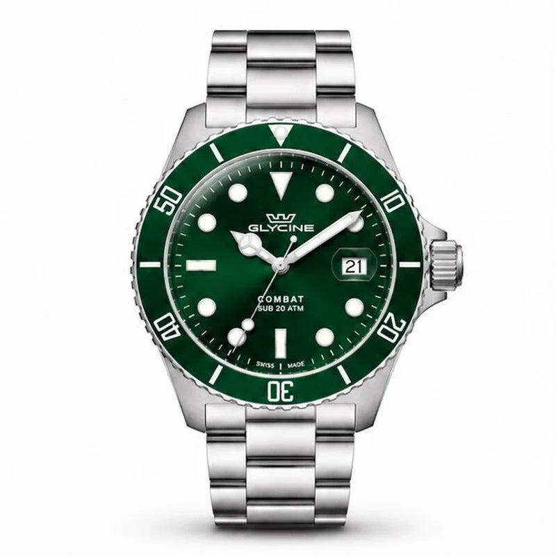 Glycine Combat Quartz 40mm Green Dial Men's Watch GL1065