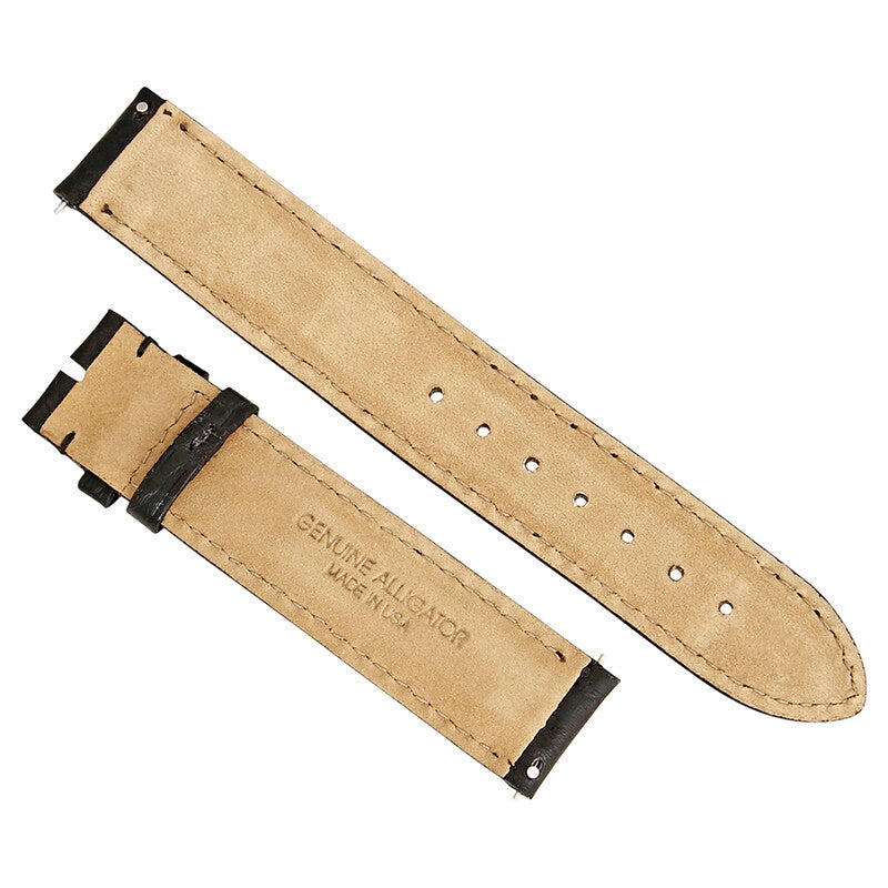 Hadley Roma 18 MM Matte Black Alligator Leather Strap