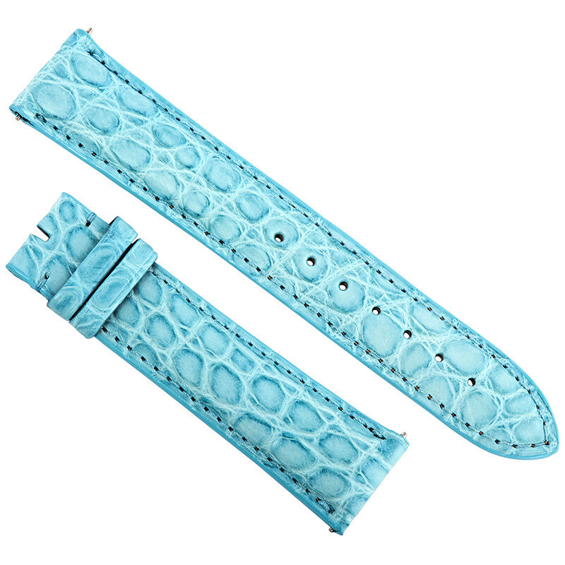 Hadley Roma 21 MM Matte Baby Blue Alligator Leather Strap