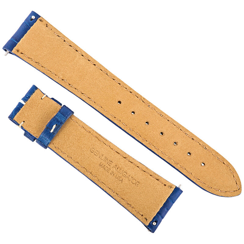Hadley Roma 22 MM Matte Electric Blue Alligator Leather Strap