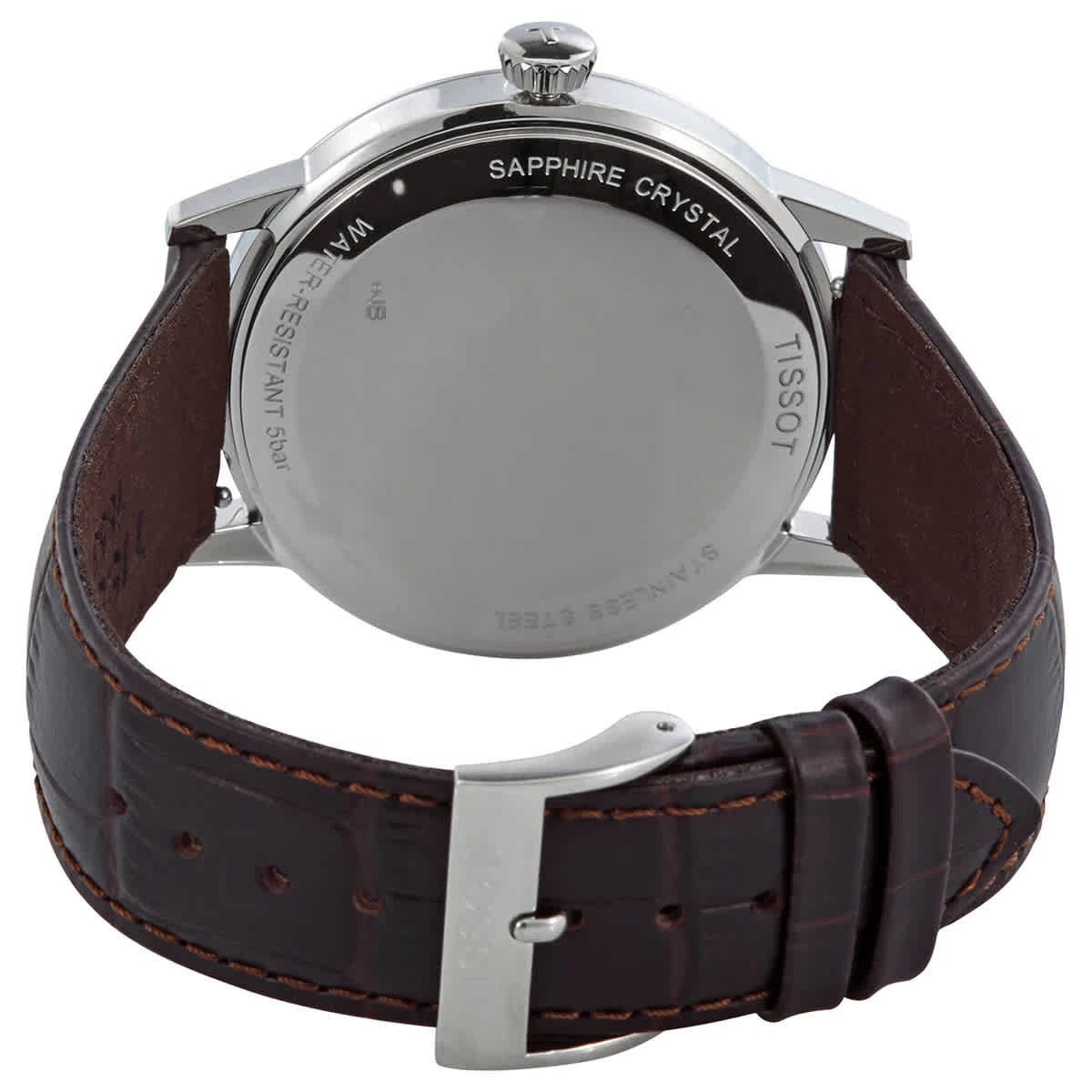 Tissot T-Classic Men's Quartz Watch - 42mm White Dial, Brown Leather Strap T129.410.16.013.00
