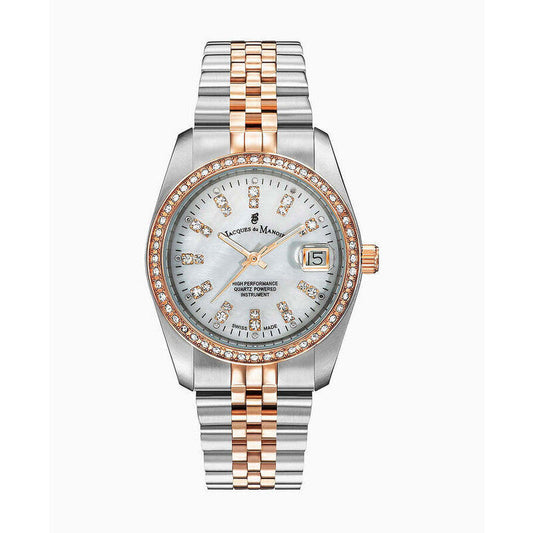 Jacques Du Manoir Inspiration Elegance NROP.23 women's watch with mother of pearl dial