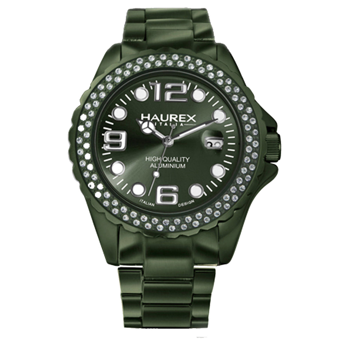 Haurex Italy Ink Stones XK374DVV green dial women's watch
