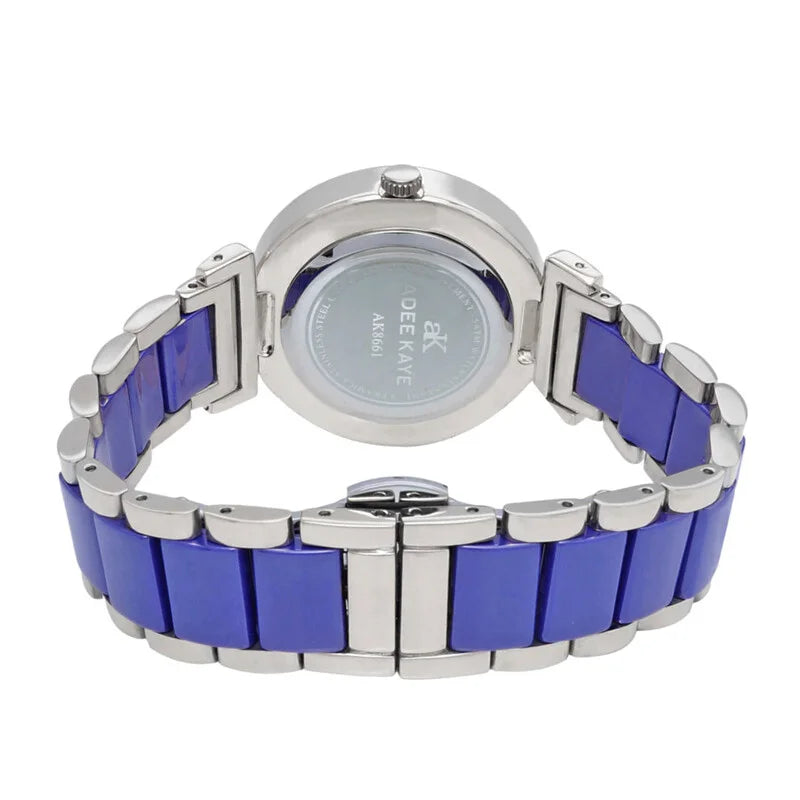 Adee Kaye Pisa Collection Blue Dial Ceramic Ladies Watch AKJ8661