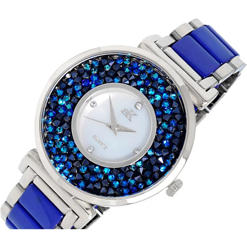 Adee Kaye Pisa Collection Blue Dial Ceramic Ladies Watch AKJ8661