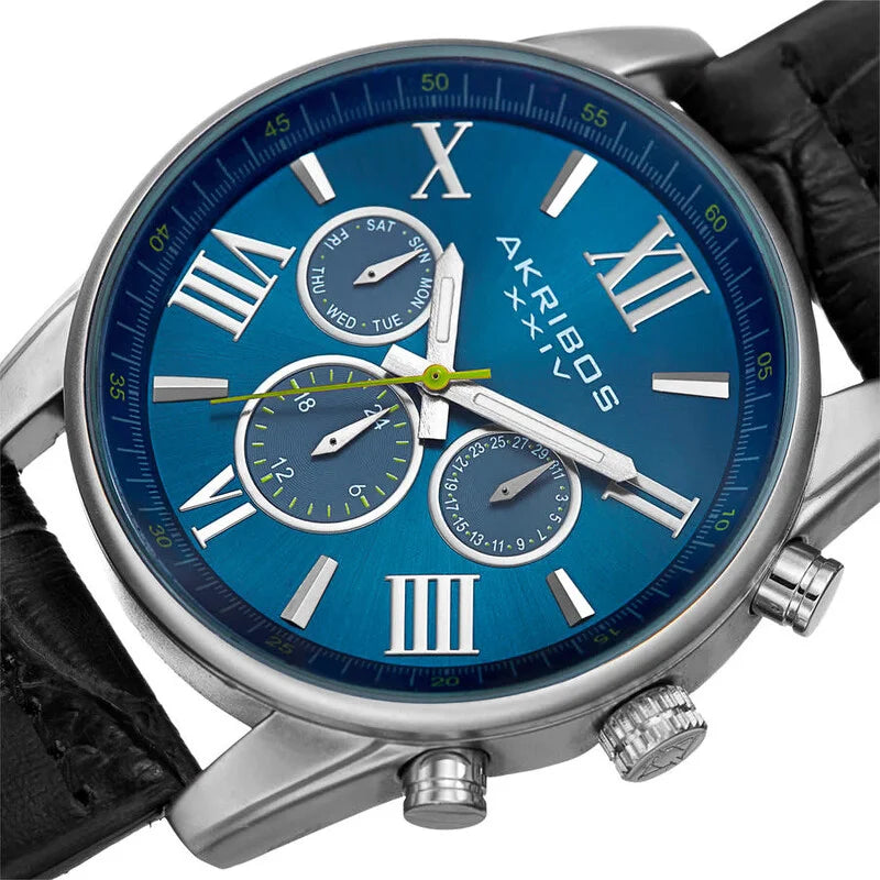 Akribos XXIV Enterprise Quartz Blue Dial Men's Watch P50151