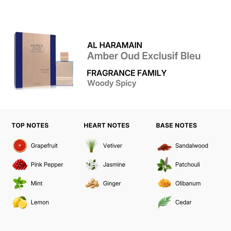 Al Haramain Amber Oud Exclusif Bleu Extrait de Parfum 60ml