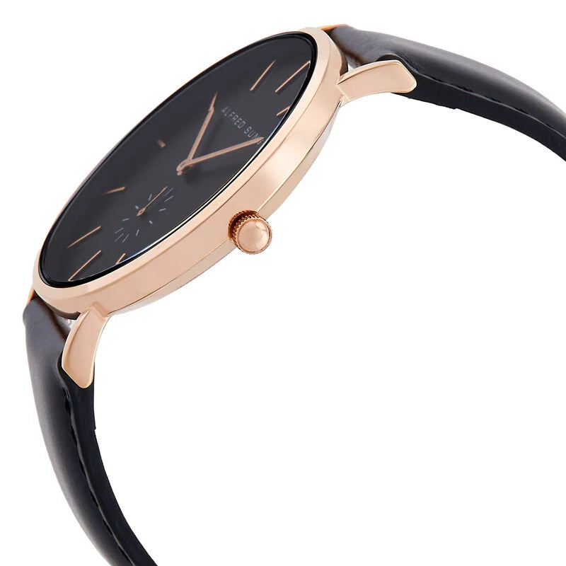 Alfred Sung Ultra Slim Quartz Black Dial Men's Watch AS7100RL-1A