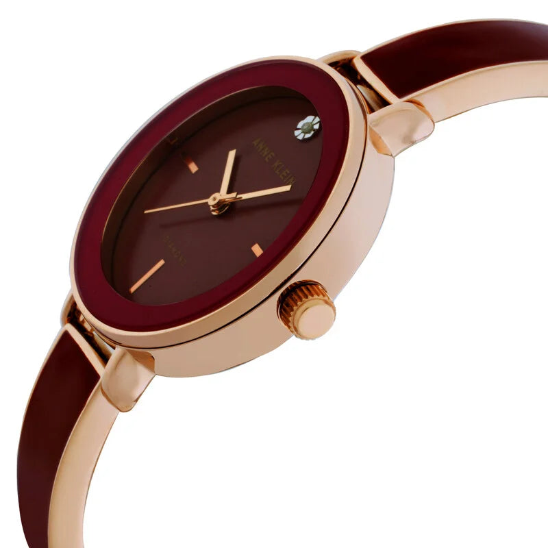 Anne Klein Classic Red Dial Stainless Steel Ladies Watch AK/3620BYST
