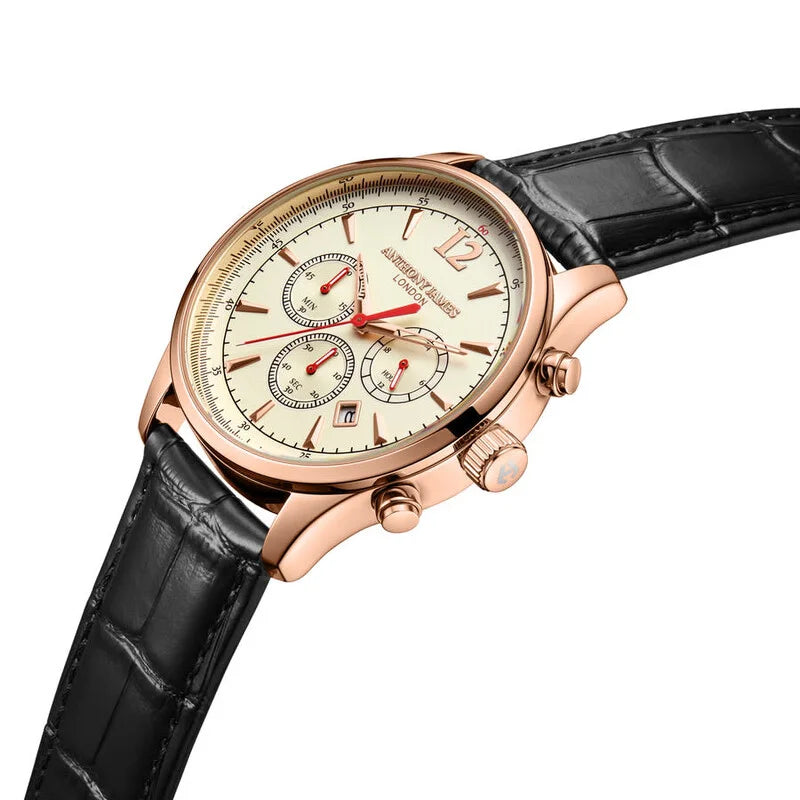 Classic Chronograph White Dial Men's Watch AJ082