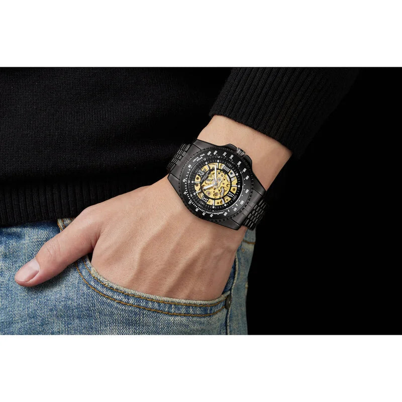 Tachymeter Automatic Gold-tone Dial Men's Watch AJ010N2