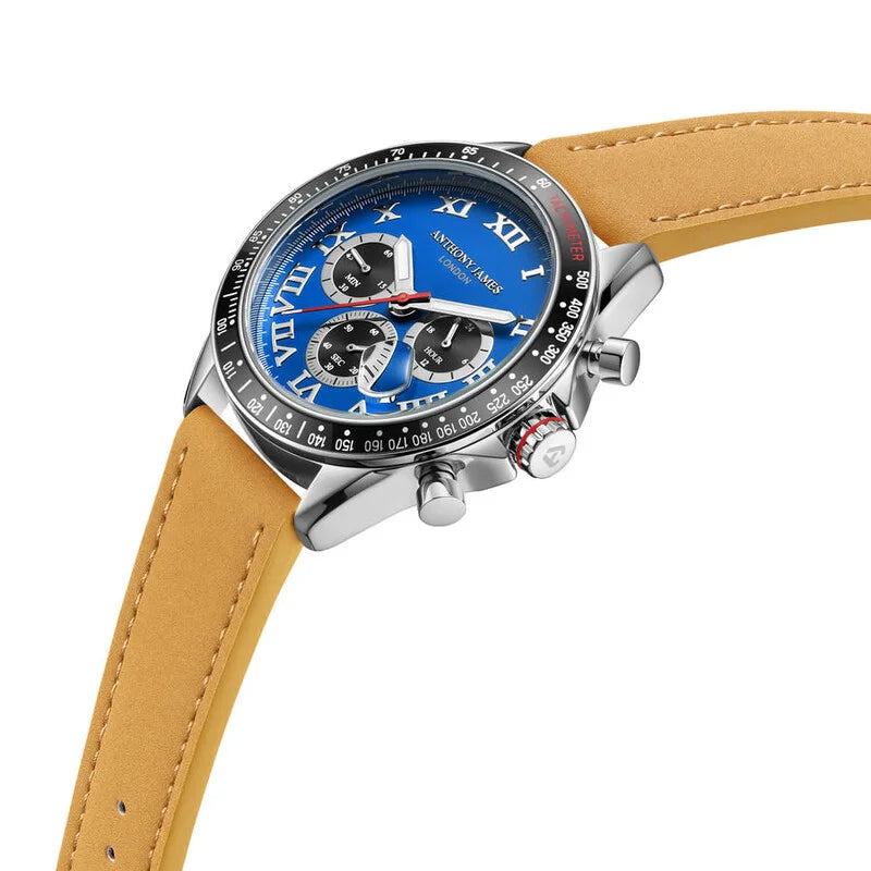 Tachymeter Turbo Blue Dial Men's Watch AJ100