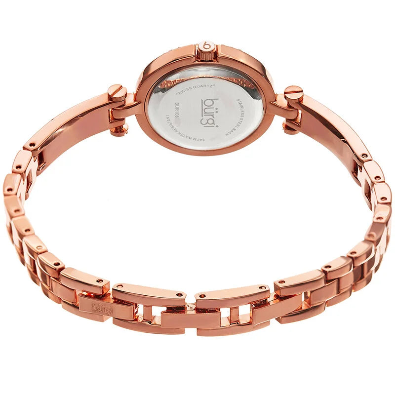 Burgi Quartz Gold Dial Women's Timepiece - BUR108RG