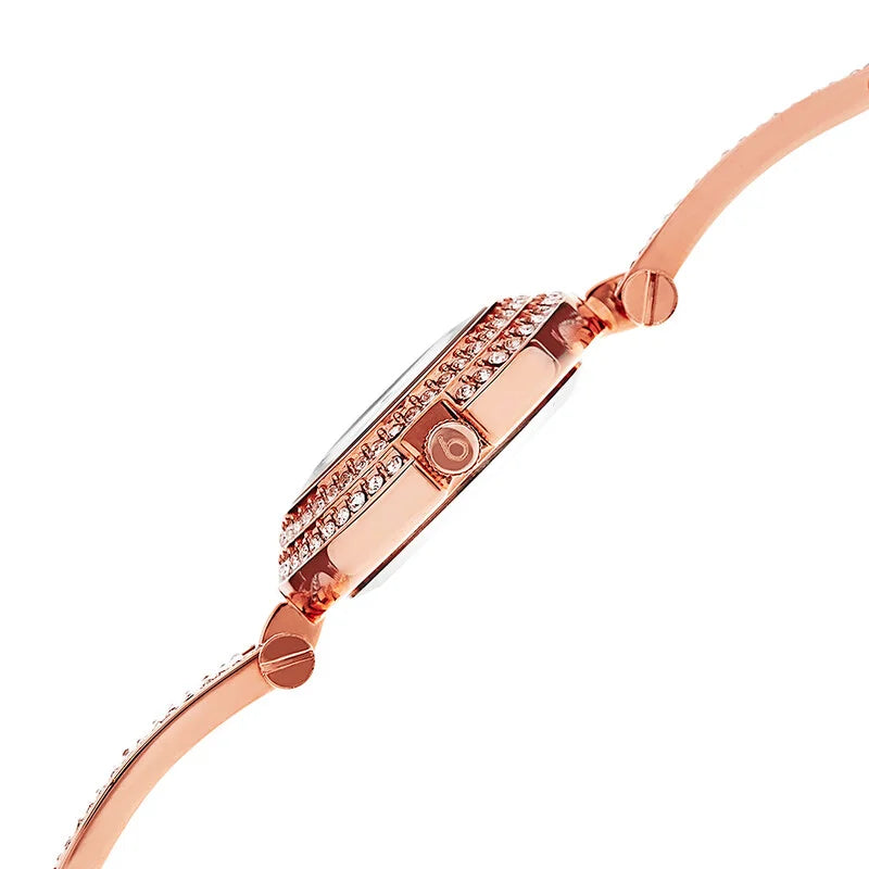 Burgi Quartz Gold Dial Women's Timepiece - BUR108RG