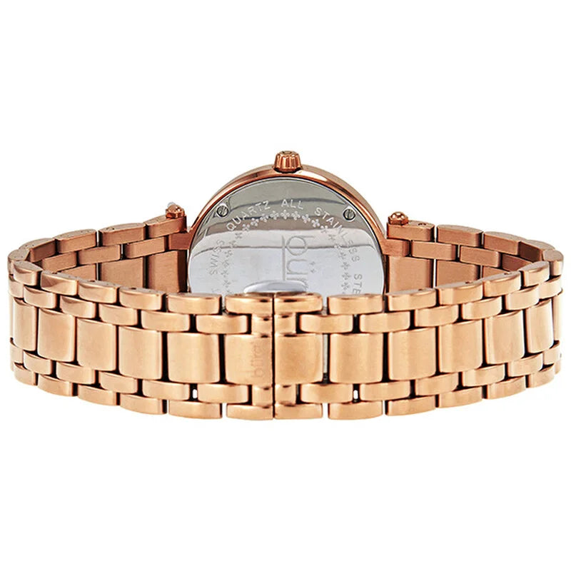 Burgi Signature Quartz Rose Gold-Tone Mother of Pearl Diamond Ladies Timepiece - BUR055RG