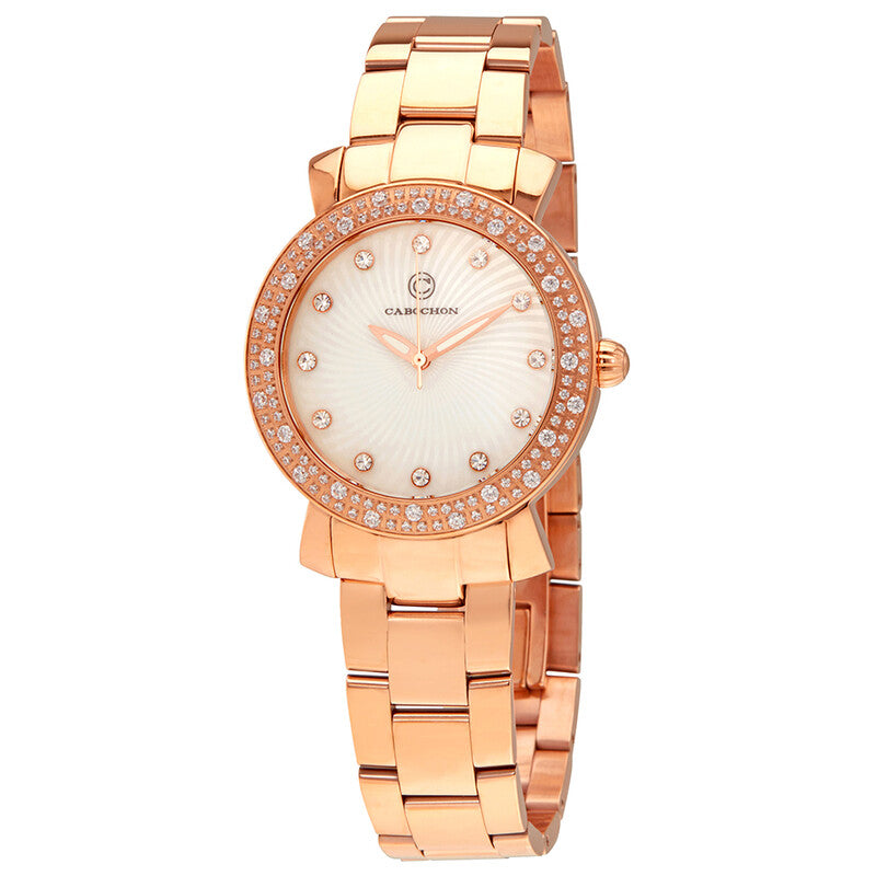 Cabochon Carmel Quartz White Dial Rose Gold-Tone Women's Watch - CABOCHON-16604-RG-22