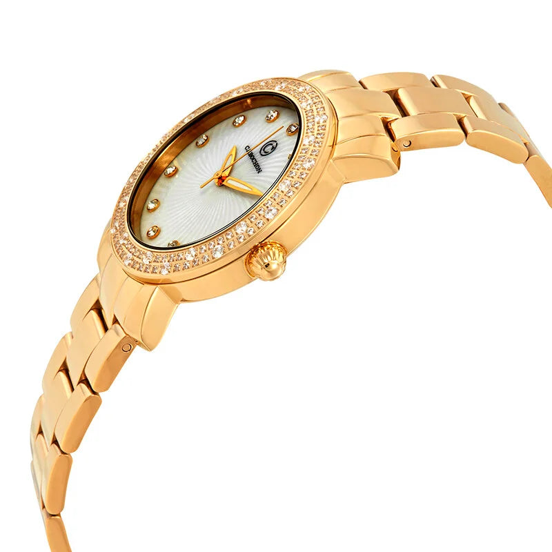 Cabochon Carmel Quartz White Dial Ladies Timepiece - CABOCHON-16604-YG-22