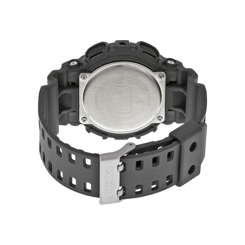Casio G Shock Grey Digital Resin CR Quartz Blue Dial Men's Timepiece - GA100C-8A