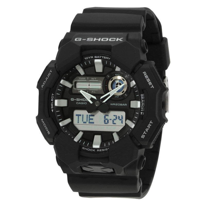 Casio G-Shock Series Quartz Analog-Digital Black Dial Men's Timepiece - GA-010-1A (Stainless Steel Strap)