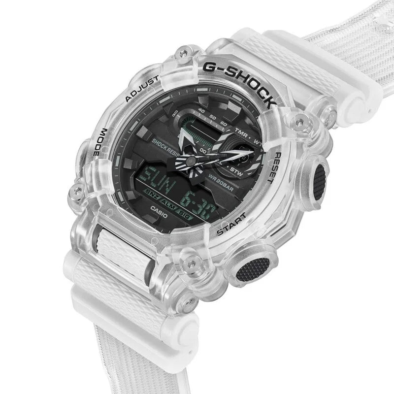 Casio G-Shock Skeleton Series Quartz Black Dial Unisex Timepiece - GA-900SKL-7ADR (Stainless Steel Strap)