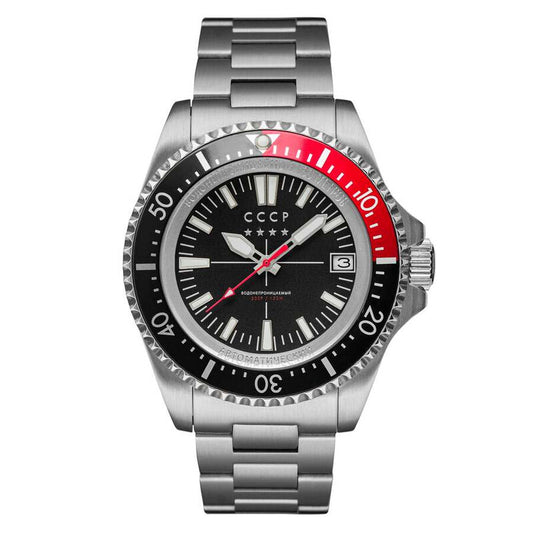 CCCP Kamchatka Automatic Black Dial Men's Timepiece - CP-7048-22 (Stainless Steel Strap)