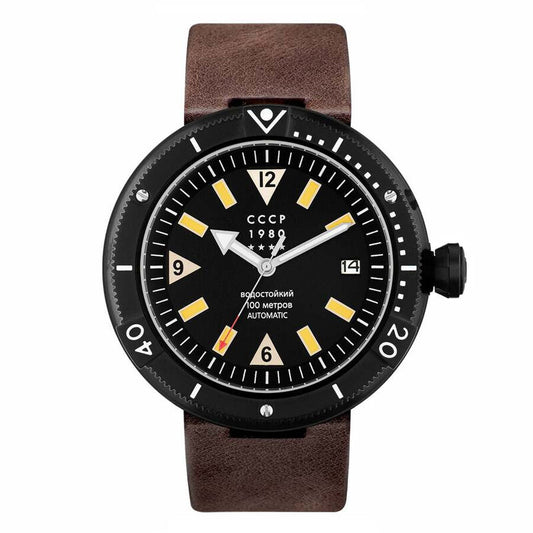 CCCP Kashalot Automatic Black Dial Men's Timepiece - CP-7027-01 (Stainless Steel Strap)