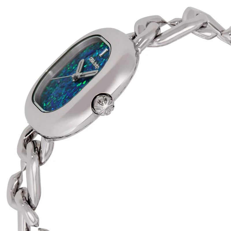 Ciga Design Aglaia Quartz Blue Dial Ladies Square Timepiece - D026-SIBU-3SS (Stainless Steel Strap)