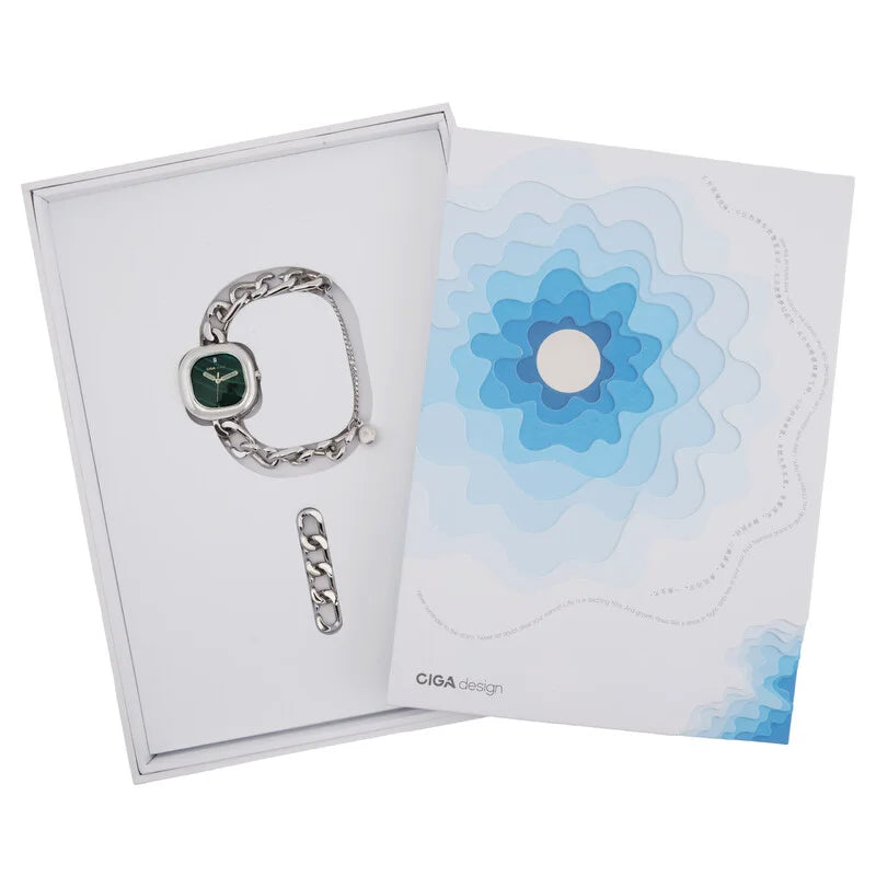 Ciga Design Aglaia Quartz Green Dial Ladies Timepiece - D026-SIGN-3SS (Stainless Steel Strap)