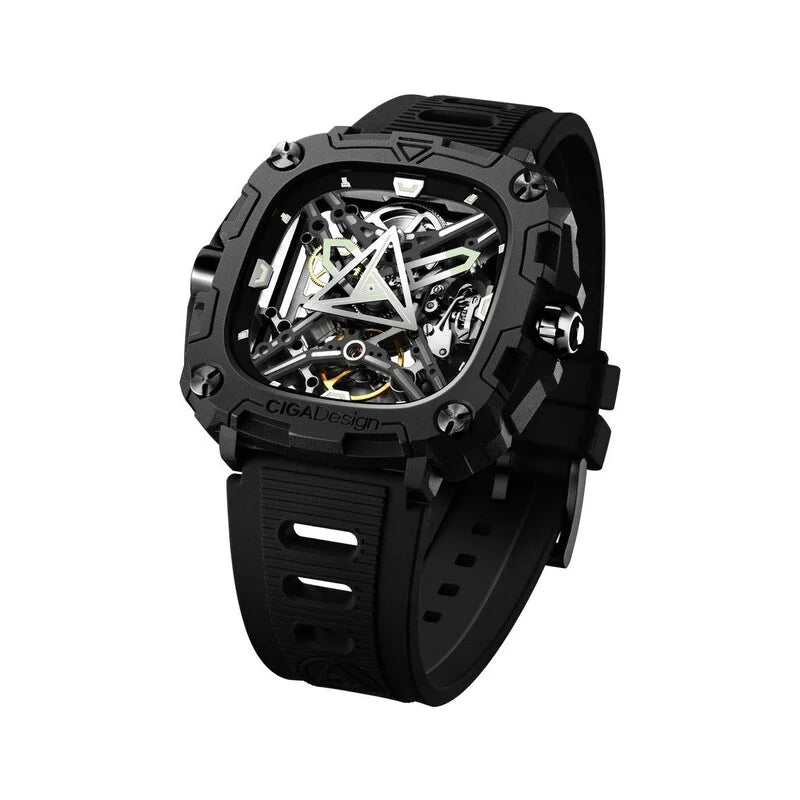 Ciga Design X Series Automatic Transparent Dial Men's Timepiece - X051-BB01-W5B (Stainless Steel Strap)