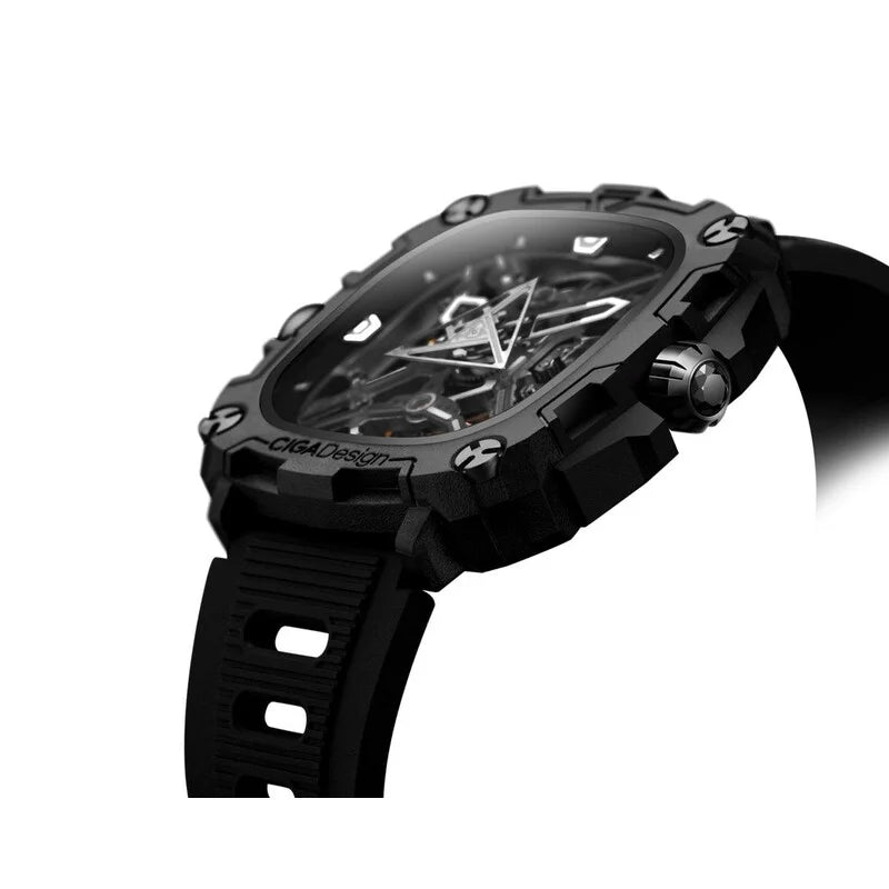 Ciga Design X Series Automatic Transparent Dial Men's Timepiece - X051-BB01-W5B (Stainless Steel Strap)