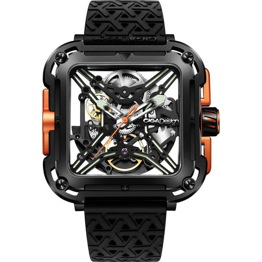 Ciga Design X Series Gorilla Automatic Skeleton Dial Men's Timepiece - X011-BLOG-W25BK (Stainless Steel Strap)