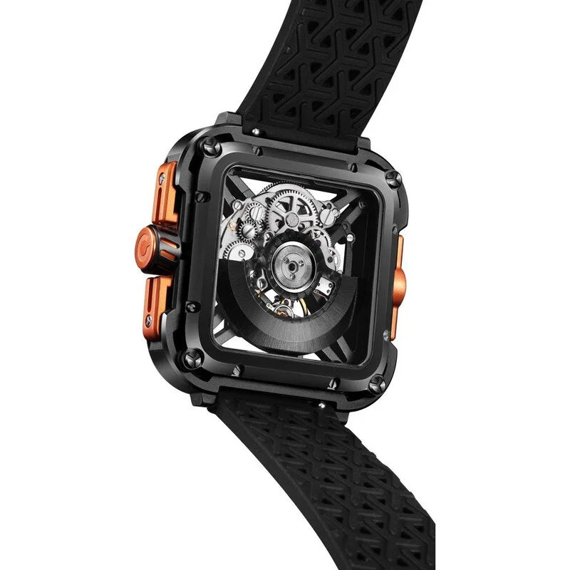 Ciga Design X Series Gorilla Automatic Skeleton Dial Men's Timepiece - X011-BLOG-W25BK (Stainless Steel Strap)