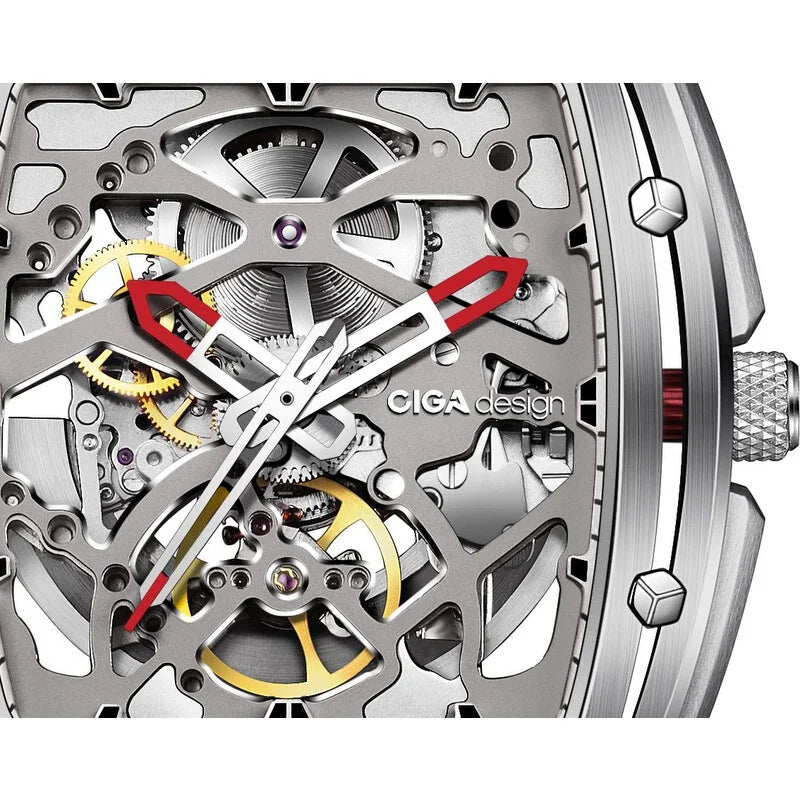 Ciga Design Z Series Edge Automatic Skeleton Dial Men's Timepiece - Z031-TT01-W5OG (Stainless Steel Strap)