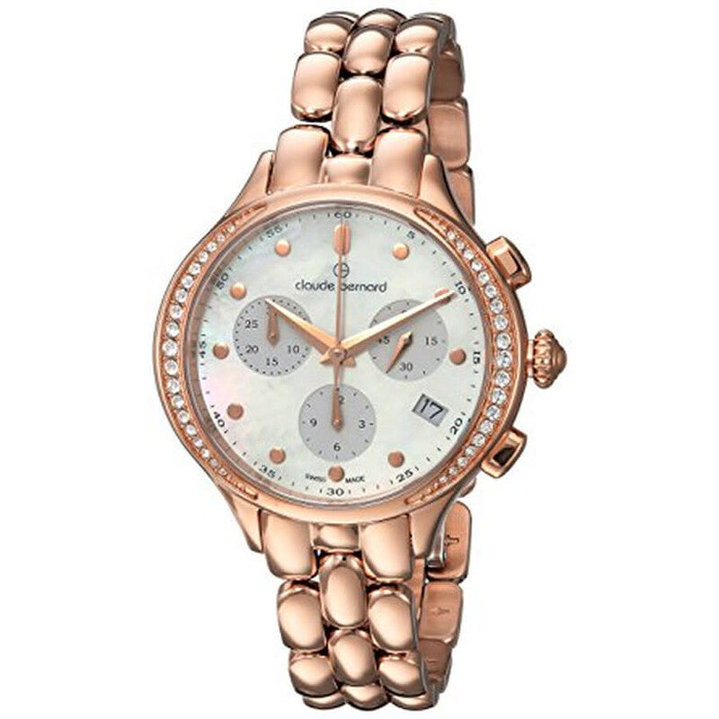 Claude Bernard Dress Code Quartz Mother of Pearl Dial Ladies Timepiece - 10232 37RPM NAIR (Stainless Steel Strap)