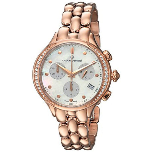 Claude Bernard Dress Code Quartz Mother of Pearl Dial Ladies Timepiece - 10232 37RPM NAIR (Stainless Steel Strap)