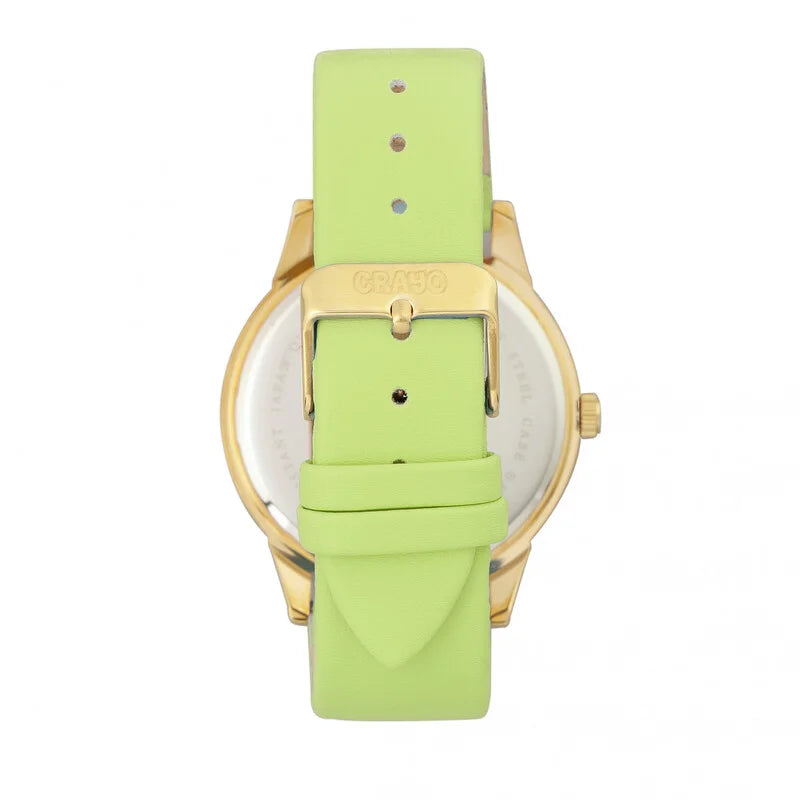 Crayo Electric Quartz Multicolor Dial Leather Strap Timepiece - CRACR5003 (Stainless Steel Strap)