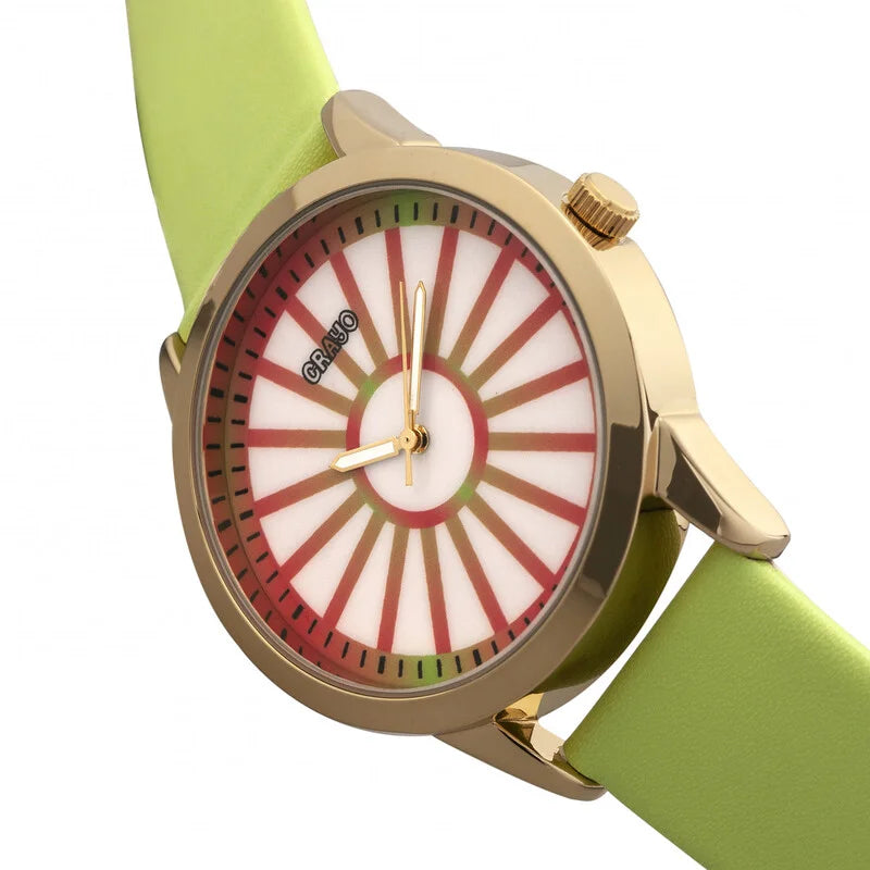Crayo Electric Quartz Multicolor Dial Leather Strap Timepiece - CRACR5003 (Stainless Steel Strap)
