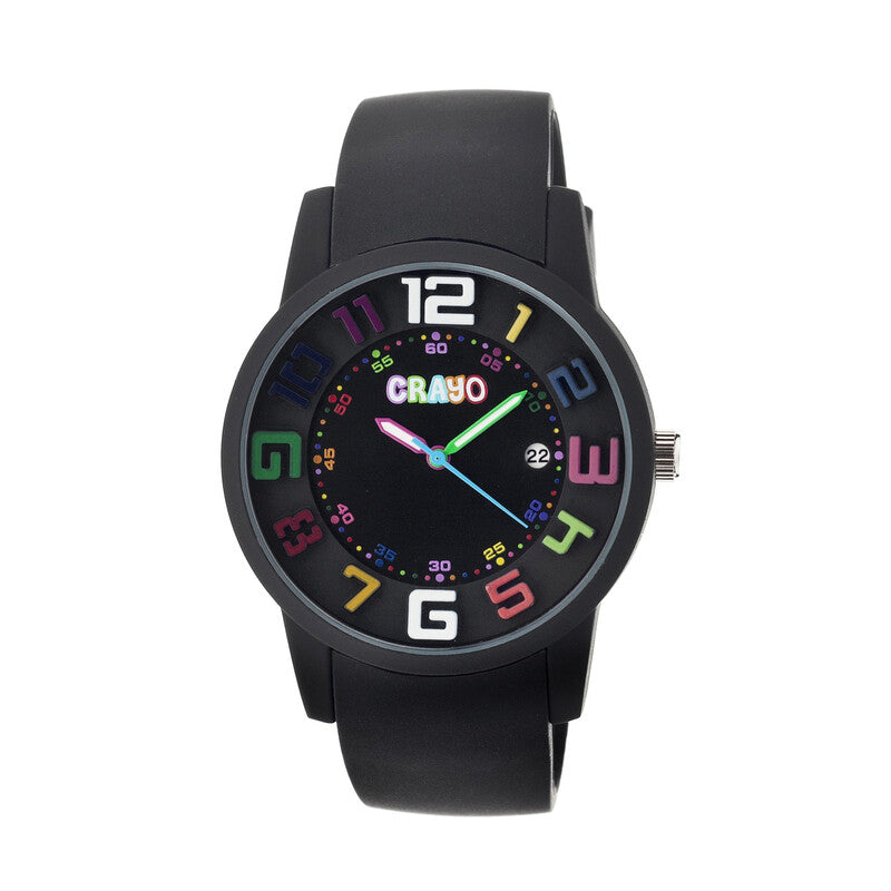 Crayo Festival Quartz Black Dial Unisex Timepiece - CR2006 (Stainless Steel Strap)