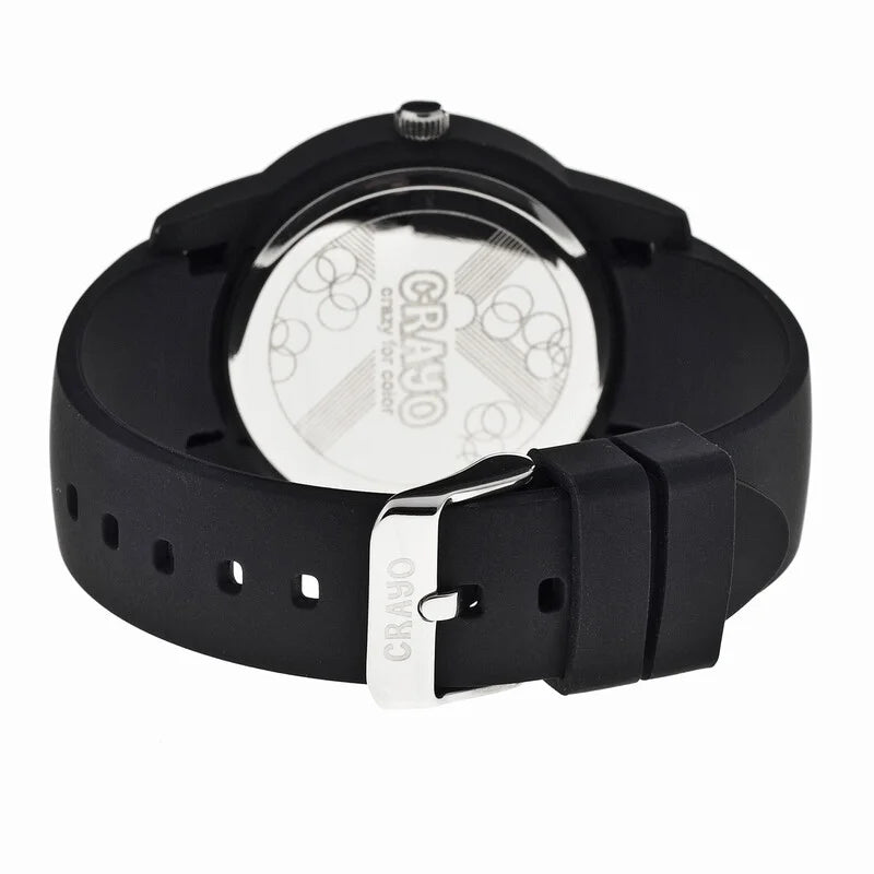 Crayo Festival Quartz Black Dial Unisex Timepiece - CR2006 (Stainless Steel Strap)