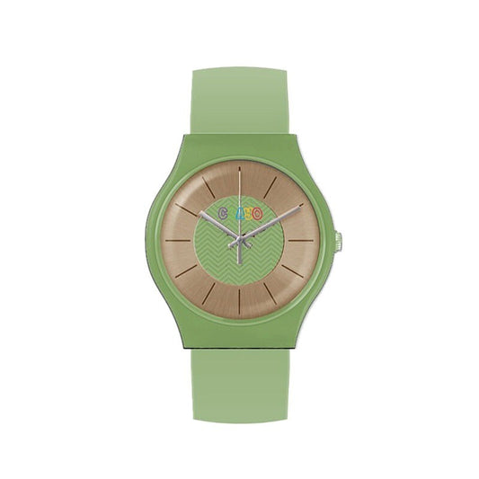 Crayo Trinity Quartz Green Center Rose Dial Unisex Timepiece - CRACR4403 (Stainless Steel Strap)