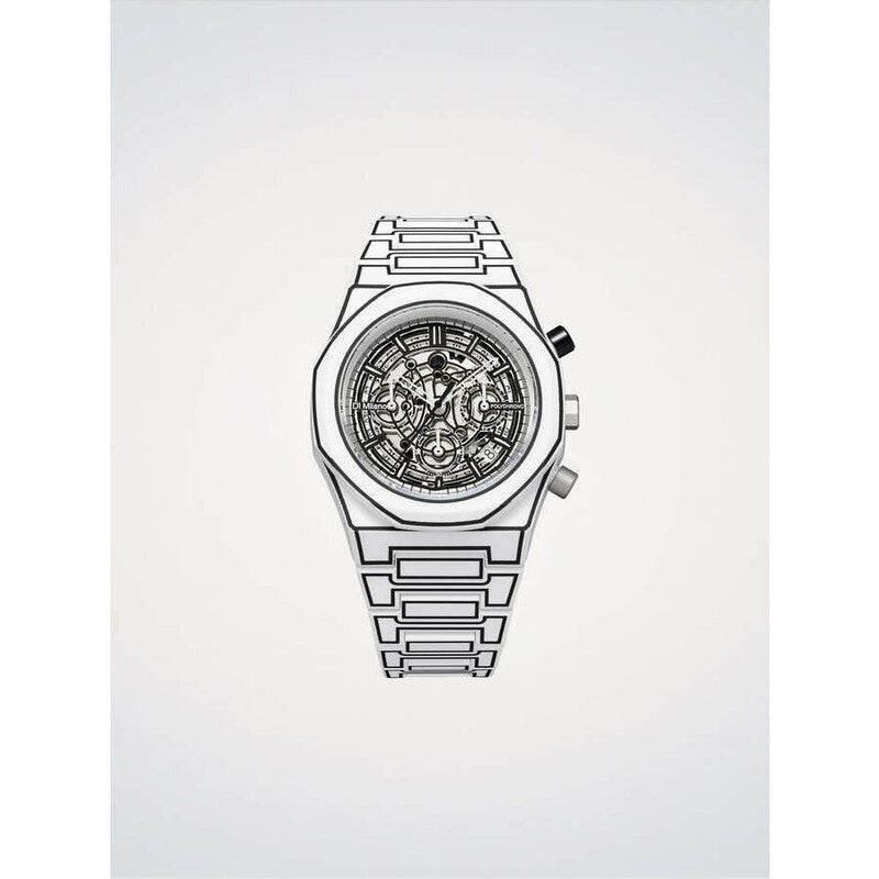 D1 Milano Core Chronograph Quartz White Dial Timepiece - D1-PHBJ13 (Stainless Steel Strap)