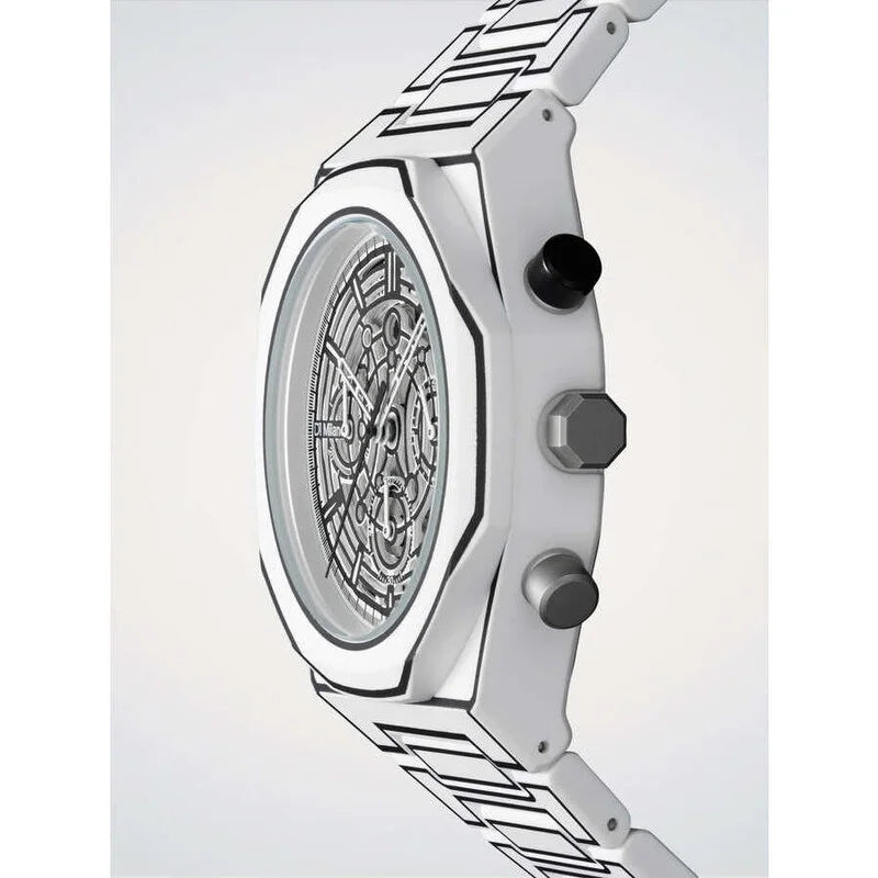 D1 Milano Core Chronograph Quartz White Dial Timepiece - D1-PHBJ13 (Stainless Steel Strap)